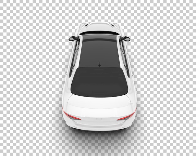 Coche deportivo blanco sobre fondo transparente Ilustración de renderizado 3d
