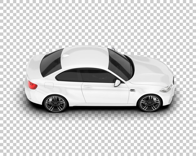 Coche deportivo blanco sobre fondo transparente Ilustración de renderizado 3d