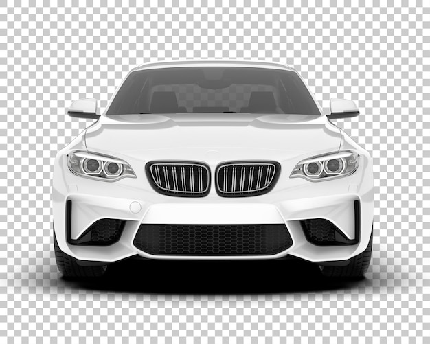 Coche deportivo blanco sobre fondo transparente Ilustración de renderizado 3d