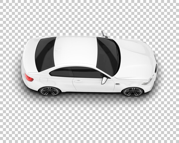 Coche deportivo blanco sobre fondo transparente Ilustración de renderizado 3d