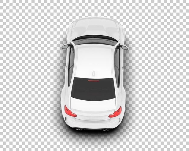 Coche deportivo blanco sobre fondo transparente Ilustración de renderizado 3d