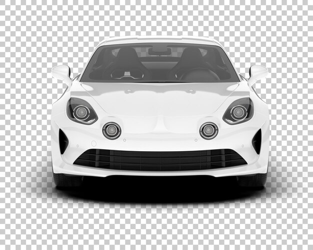 Coche deportivo blanco sobre fondo transparente Ilustración de renderizado 3d