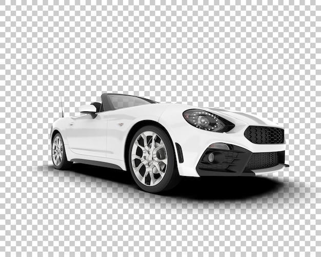 Coche deportivo blanco sobre fondo transparente ilustración de renderizado 3d