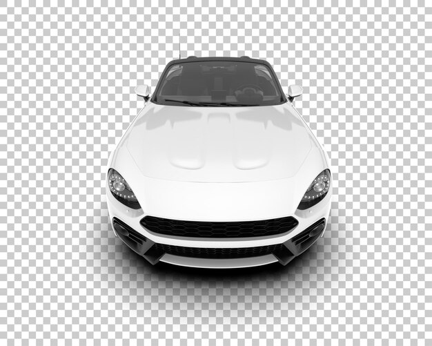 Coche deportivo blanco sobre fondo transparente Ilustración de renderizado 3d