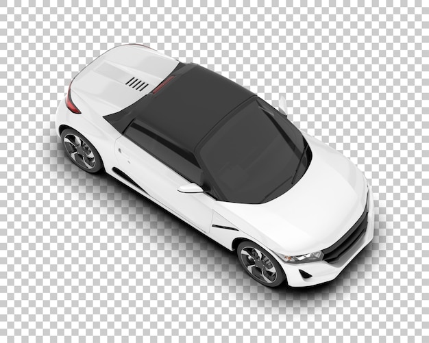 Coche deportivo blanco sobre fondo transparente Ilustración de renderizado 3d