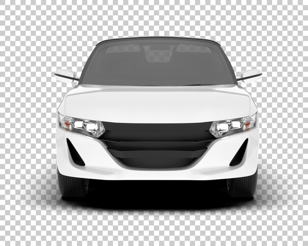 Coche deportivo blanco sobre fondo transparente Ilustración de renderizado 3d