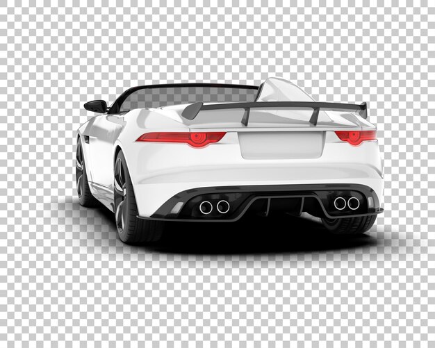 Coche deportivo blanco sobre fondo transparente ilustración de renderizado 3d