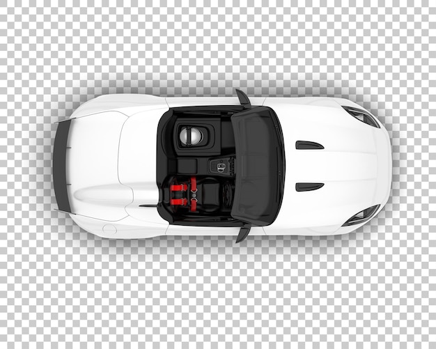 Coche deportivo blanco sobre fondo transparente Ilustración de renderizado 3d