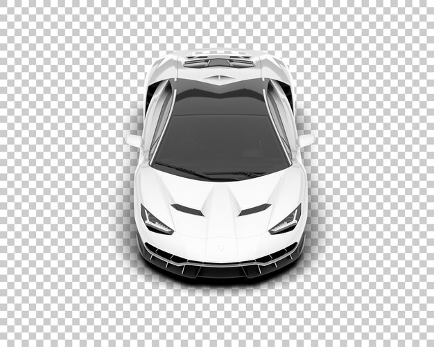 Coche deportivo blanco sobre fondo transparente Ilustración de renderizado 3d