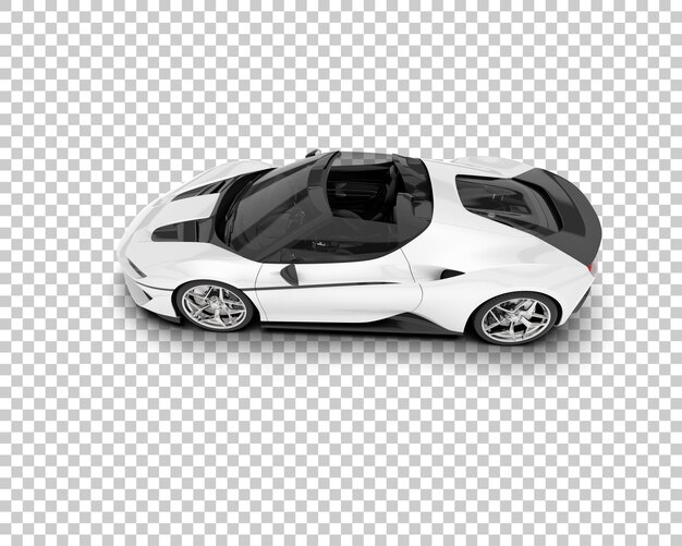Coche deportivo blanco sobre fondo transparente Ilustración de renderizado 3d