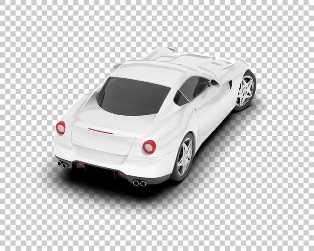 Coche deportivo blanco sobre fondo transparente Ilustración de renderizado 3d