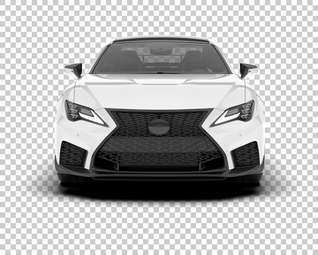 Coche deportivo blanco sobre fondo transparente Ilustración de renderizado 3d