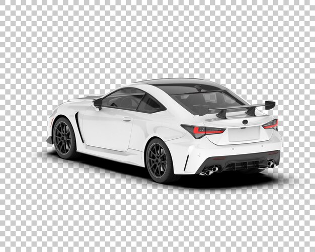 Coche deportivo blanco sobre fondo transparente Ilustración de renderizado 3d