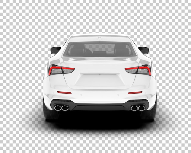Coche deportivo blanco sobre fondo transparente Ilustración de renderizado 3d