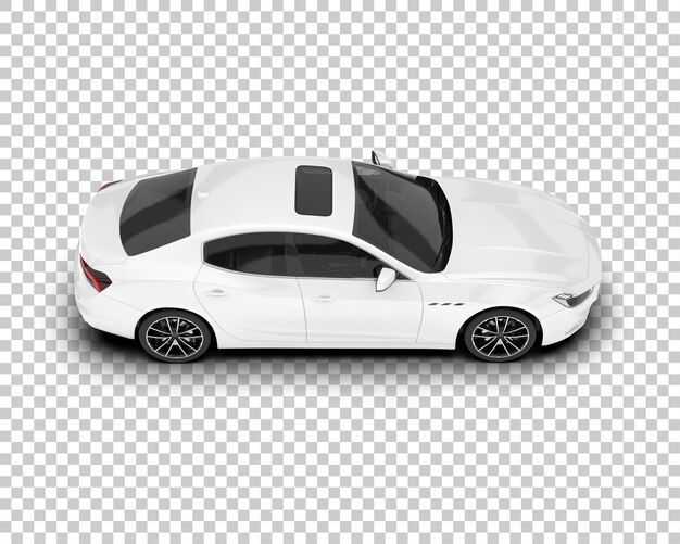 Coche deportivo blanco sobre fondo transparente Ilustración de renderizado 3d