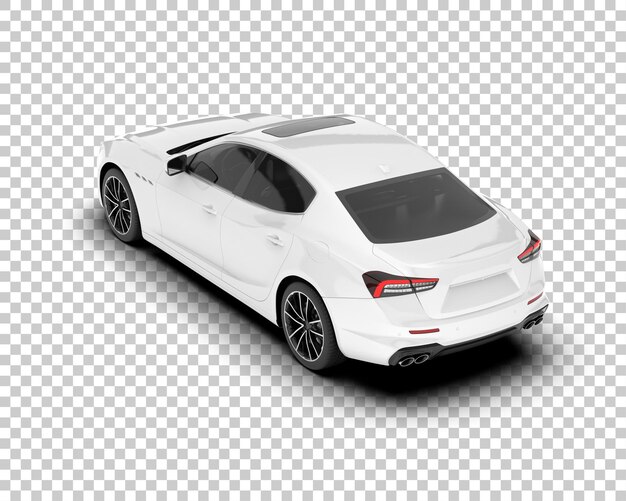 Coche deportivo blanco sobre fondo transparente Ilustración de renderizado 3d