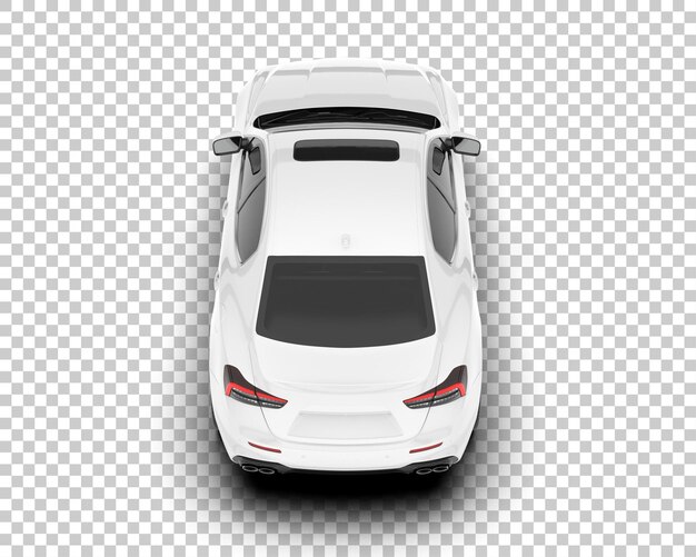 Coche deportivo blanco sobre fondo transparente Ilustración de renderizado 3d