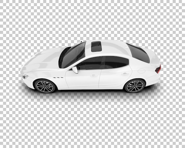 Coche deportivo blanco sobre fondo transparente Ilustración de renderizado 3d