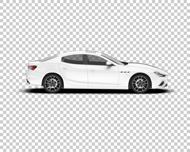 Coche deportivo blanco sobre fondo transparente Ilustración de renderizado 3d