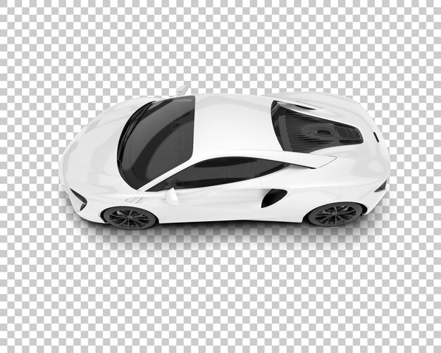 Coche deportivo blanco sobre fondo transparente Ilustración de renderizado 3d