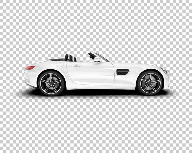 Coche deportivo blanco sobre fondo transparente Ilustración de renderizado 3d