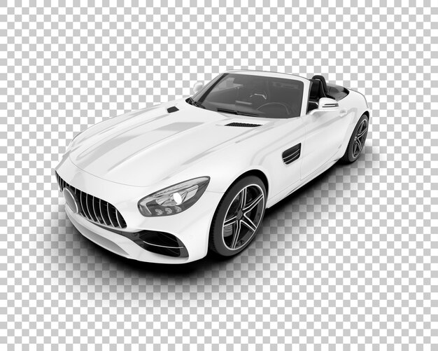 Coche deportivo blanco sobre fondo transparente Ilustración de renderizado 3d