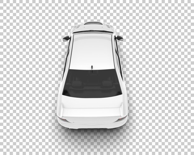 Coche deportivo blanco sobre fondo transparente Ilustración de renderizado 3d