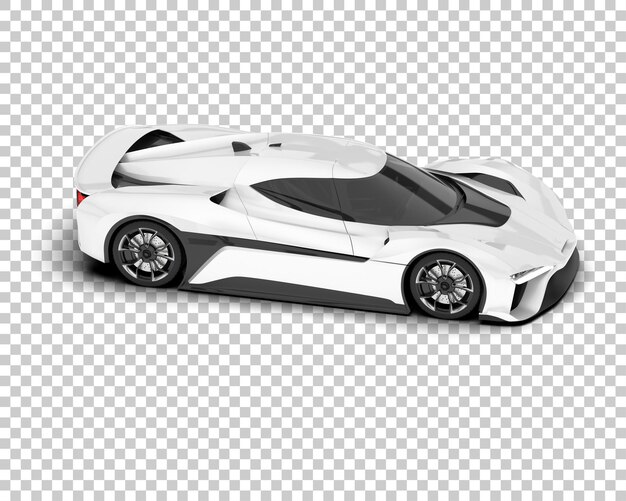 Coche deportivo blanco sobre fondo transparente Ilustración de renderizado 3d