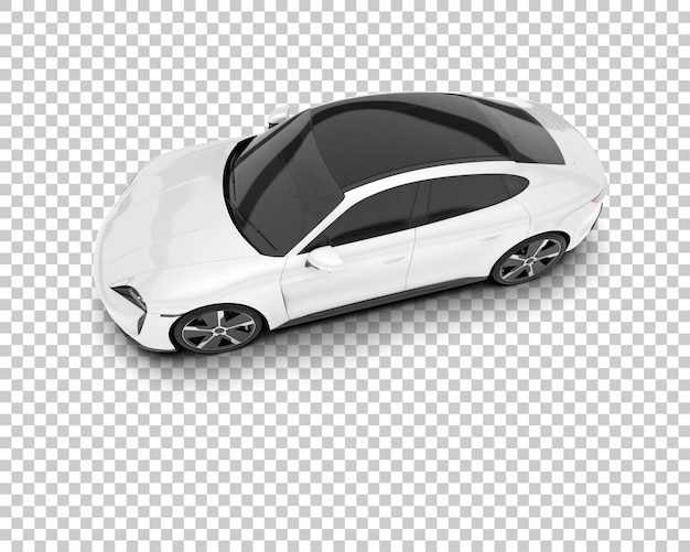 Coche deportivo blanco sobre fondo transparente Ilustración de renderizado 3d