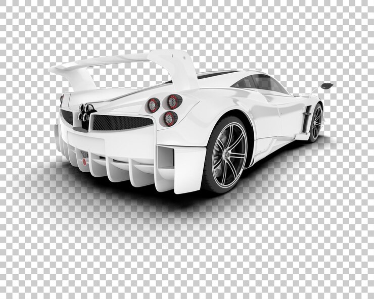 PSD coche deportivo blanco sobre fondo transparente ilustración de renderizado 3d