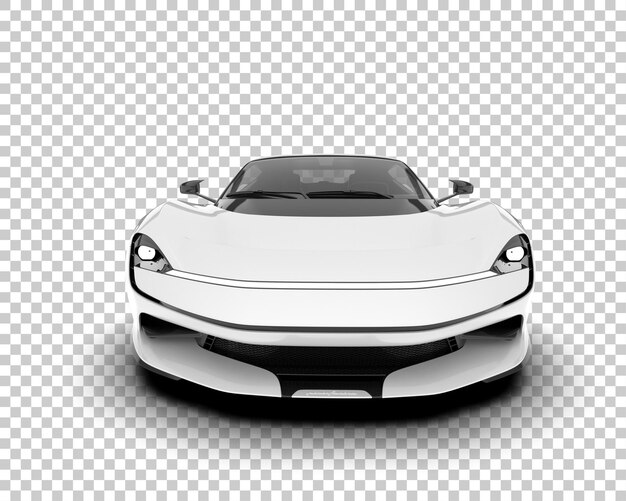 Coche deportivo blanco sobre fondo transparente Ilustración de renderizado 3d
