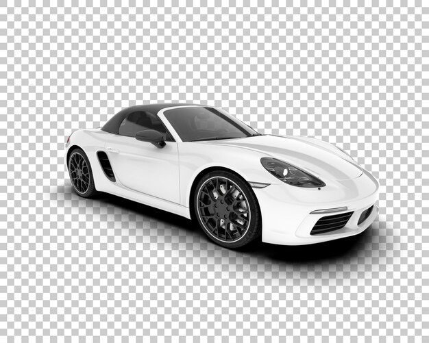 Coche deportivo blanco sobre fondo transparente Ilustración de renderizado 3d