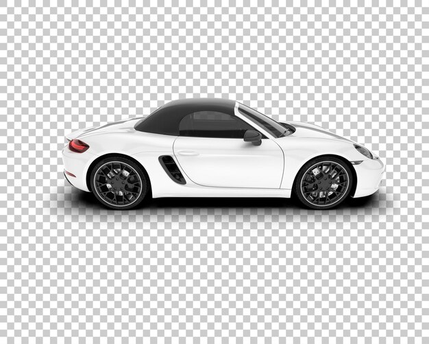 Coche deportivo blanco sobre fondo transparente Ilustración de renderizado 3d