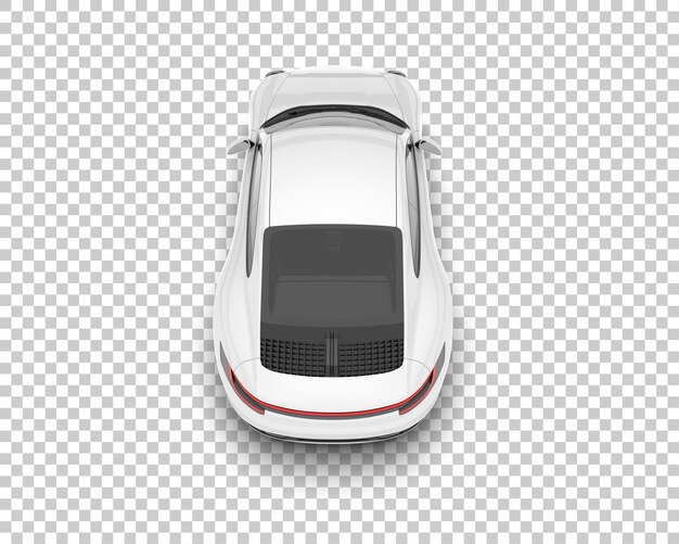 Coche deportivo blanco sobre fondo transparente Ilustración de renderizado 3d