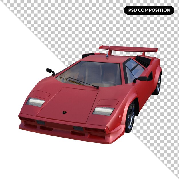 Coche deportivo clásico aislado 3d
