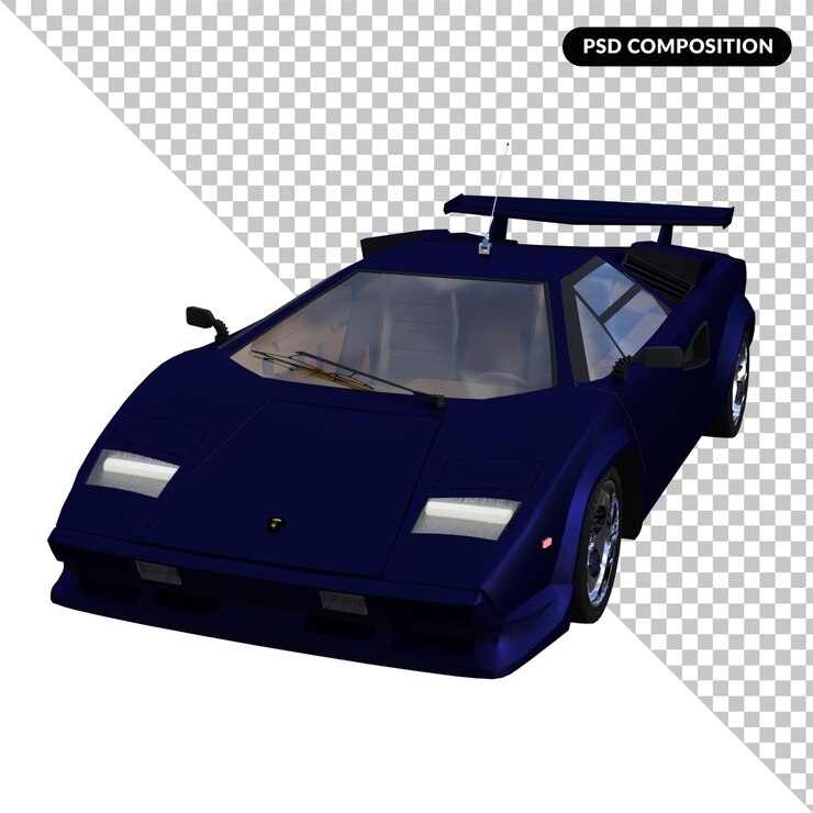 PSD coche deportivo clásico aislado 3d