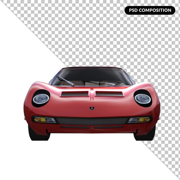 Coche deportivo clásico aislado 3d