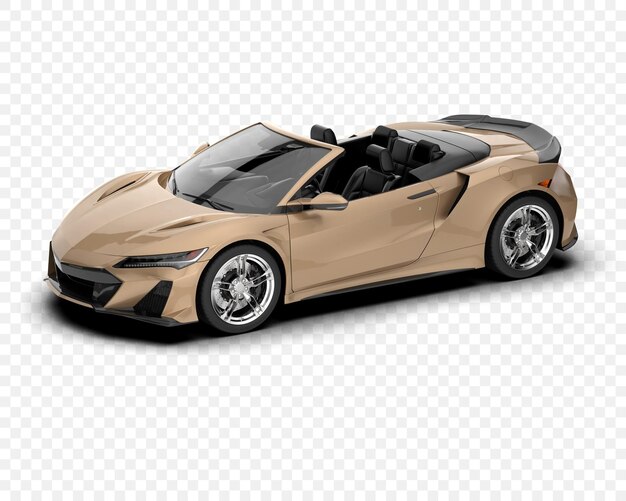 Coche deportivo convertible dorado con diseño moderno