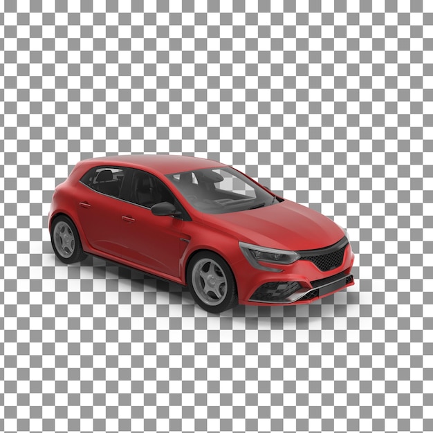 Coche deportivo PSD sobre fondo aislado y transparente.
