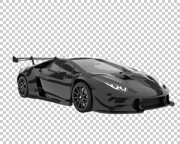 Coche deportivo sobre fondo transparente. Representación 3d - ilustración