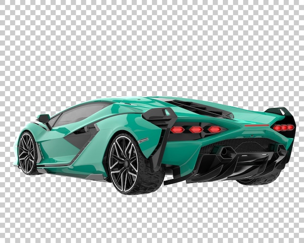 Coche deportivo sobre fondo transparente. Representación 3d - ilustración