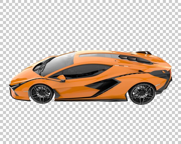 Coche deportivo sobre fondo transparente. Representación 3d - ilustración