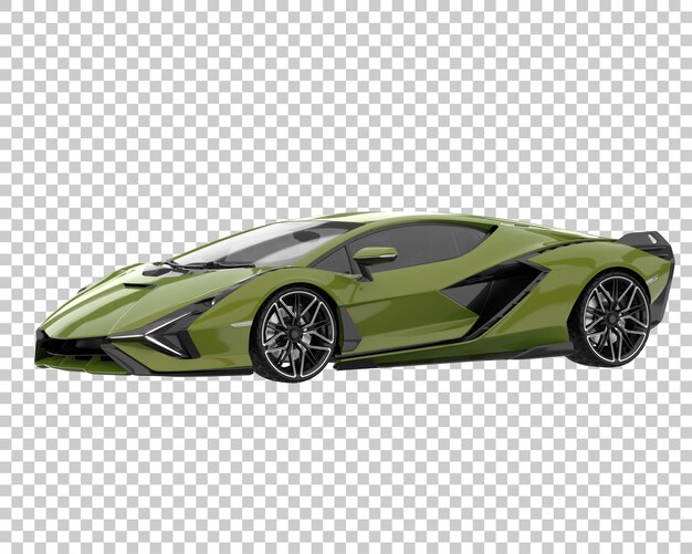 Coche deportivo sobre fondo transparente. Representación 3d - ilustración