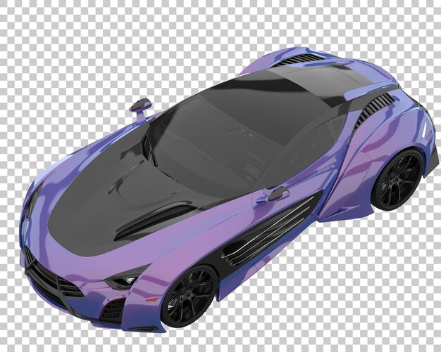 Coche deportivo sobre fondo transparente. Representación 3d - ilustración