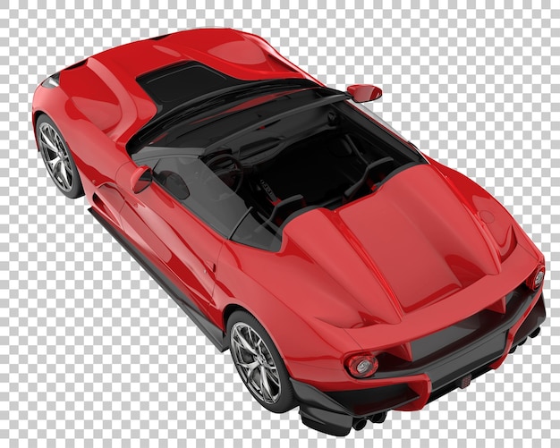 Coche deportivo sobre fondo transparente. Representación 3d - ilustración