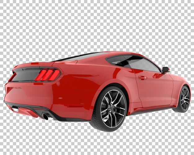 Coche deportivo sobre fondo transparente. Representación 3d - ilustración