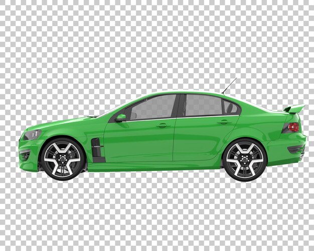 Coche deportivo sobre fondo transparente. Representación 3d - ilustración