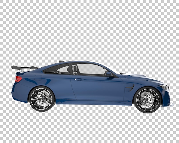 Coche deportivo sobre fondo transparente. Representación 3d - ilustración