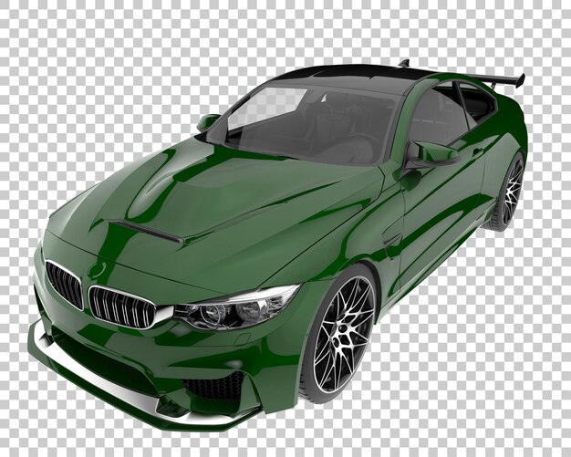 Coche deportivo sobre fondo transparente. Representación 3d - ilustración