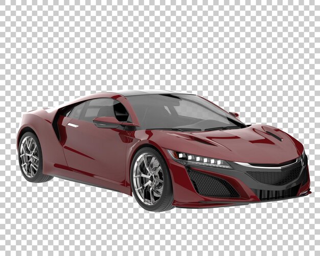 Coche deportivo sobre fondo transparente. Representación 3d - ilustración